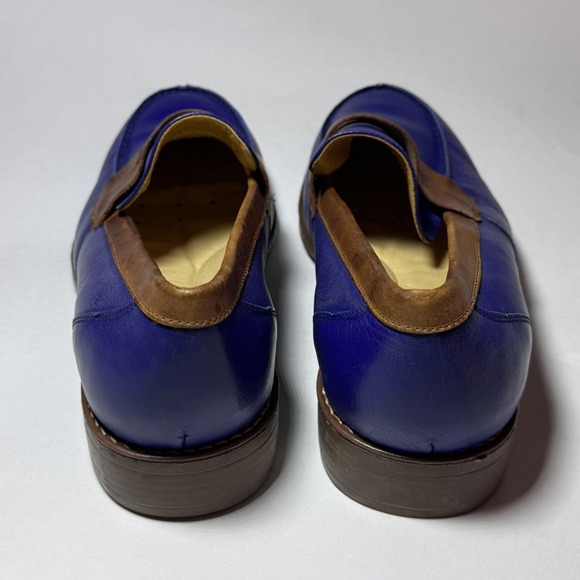Sandro Moscoloni Leather Loafer Slip On Blue Brown Men\'s Size 10 main image 7